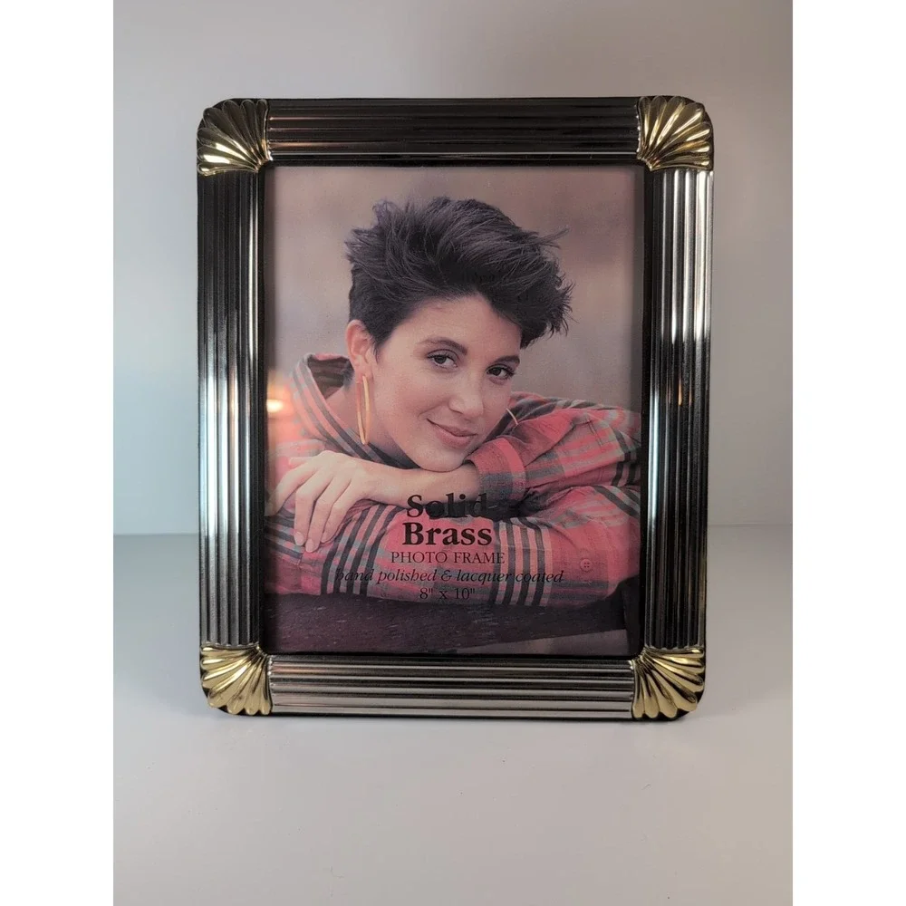 VINTAGE Solid Brass Photo Frame Hand Polished Lacquer Coated 8